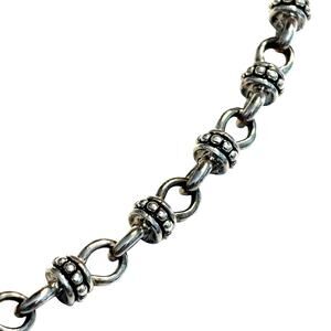 Vintage Premier Designs silver necklace intricate beaded links southwestern